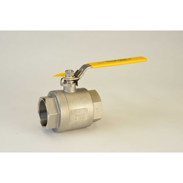 Chicago Valves And Controls 1", 2 Piece 1000 WOG Full Port Stainles Steel Ball Valve FNPT Ends N2066R010 - main